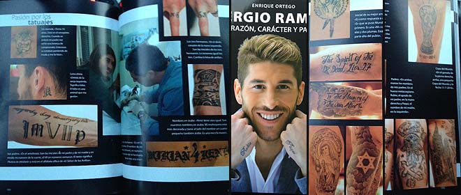 Sergio Ramos, pemimpin patung putih tubuh dengan 19 tato