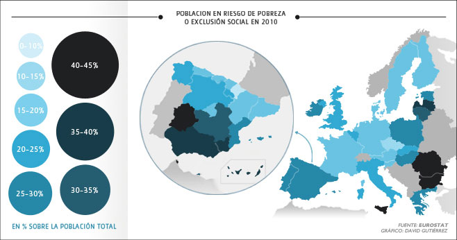 El mapa de la pobreza en España