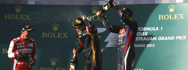 Raikkonen gana en Australia, por delante de Alonso y de Vettel